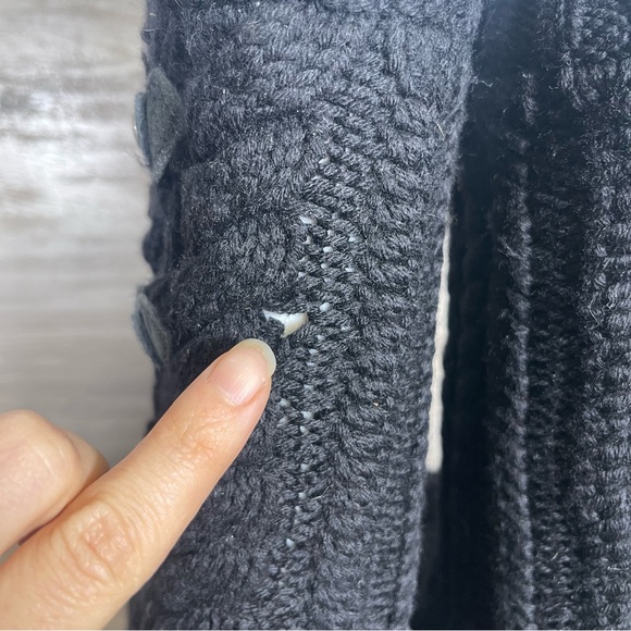 UGG Women’s 7 Black Tularosa Route Cable Knit Pull On Crochet Buckle Boots - Picture 12 of 14